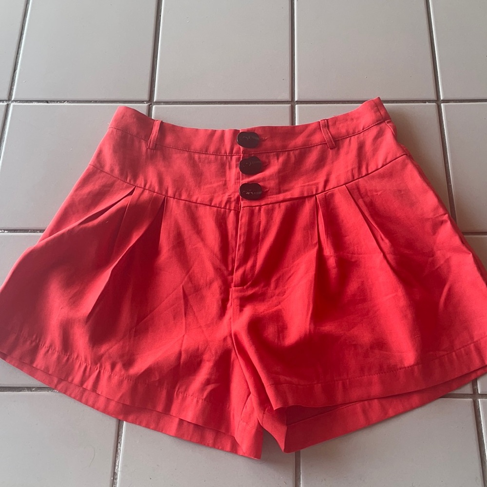 Red High Waisted Shorts
